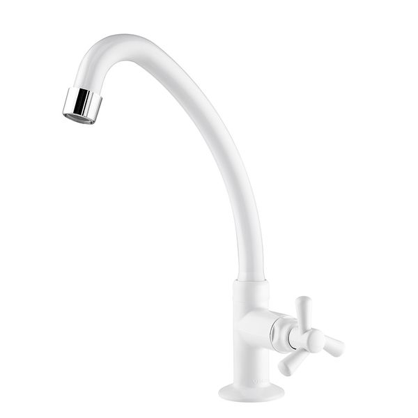 VIQUA TORNEIRA DE MESA BICA MÓVEL PARA COZINHA BRANCA (PACIFIC)