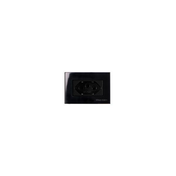 MARGIRIUS EBONY SLEEK CONJ. 1 TOM. PAD. BRAS. 2P + T 20A 250V P/MOVEL
