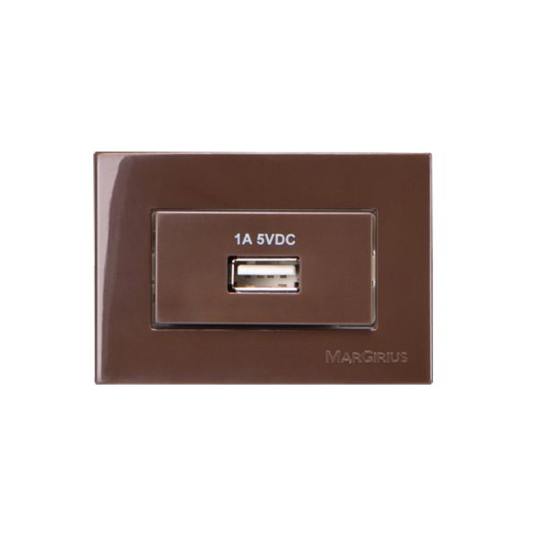 MARGIRIUS SLEEK CONJ. TOM. CARREGADOR USB MARROM 1A BIV.