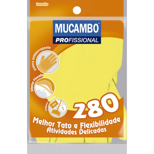 MUCAMBO LUVA AMARELA FLOCADA PRO280 XG