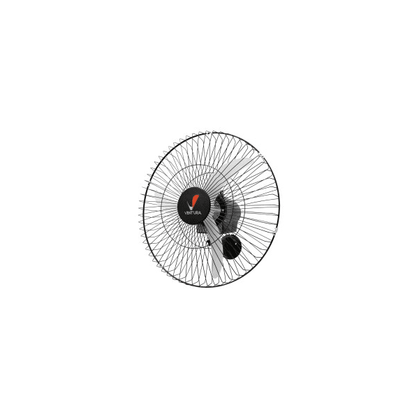 VENTI DELTA VENTILADOR OSCILANTE PAREDE 60CM PRETO BIVOLT VENTURA (79 6425)