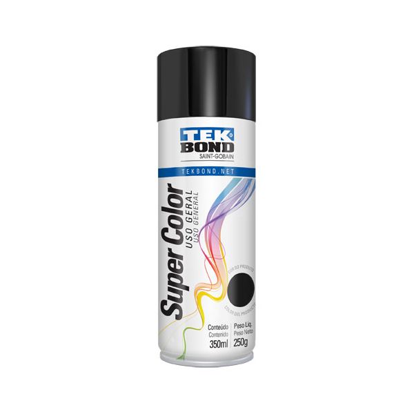 TEK BOND SPRAY PRETO BRILHANTE USO GERAL 350ML / 250G