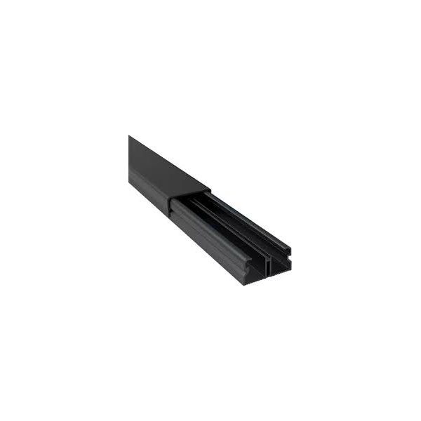 ILUMI CANALETA 20X10 PRETA COM DIVISÓRIA C/ FITA (2MTS)