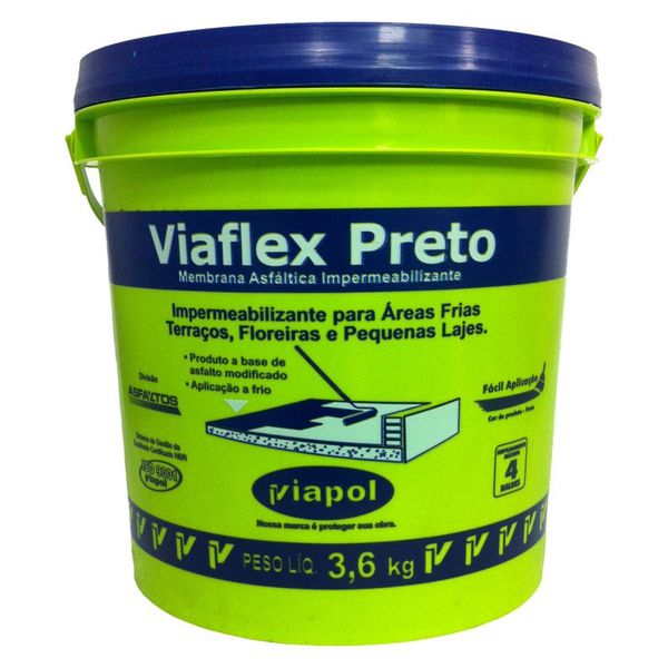 VIAPOL VIAFLEX PRETO GALÃO 3,6KG