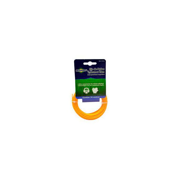 BRASFORT FIO DE NYLON REDONDO 2,0MM C/ 10M