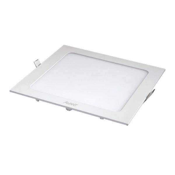 AVANT PAINEL LED ALU EMBUTIR QUAD. BR 18W X 3.000K LUZ AMARELA (22X22CM)