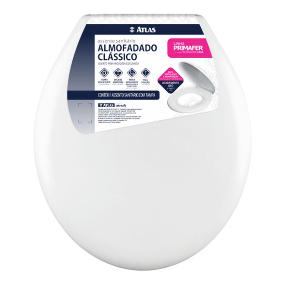 ATLAS ASSENTO ALMOFADADO CLASSIC PLASTICO BRANCO 