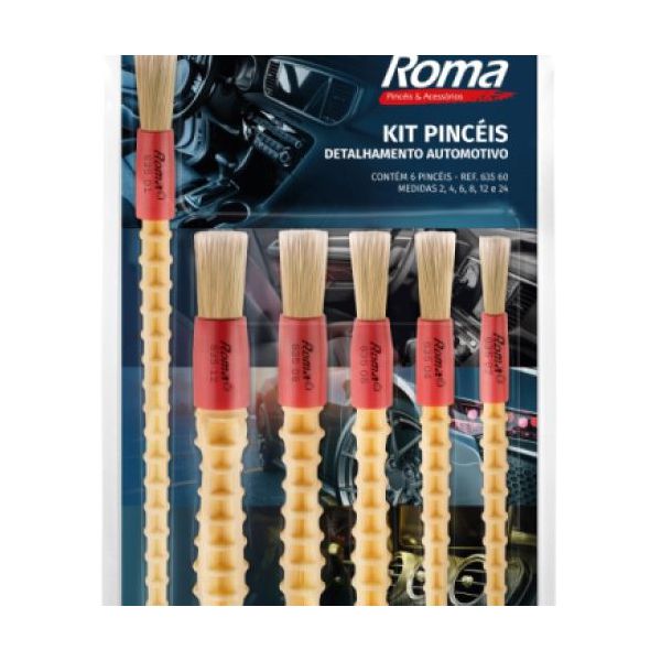 ROMA KIT PINCEIS DETALHAMENTO AUTOMOTIVO