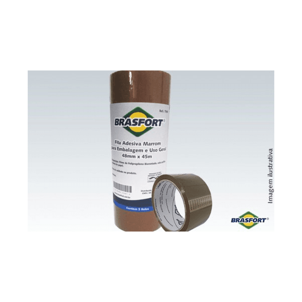 BRASFORT FITA EMBALAGEM MARROM 48MM X 45M
