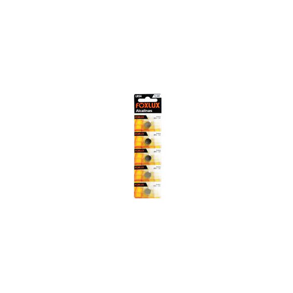 FOXLUX BATERIA ALCALINA 1,5V LR54 BLISTER C/ 05 UN