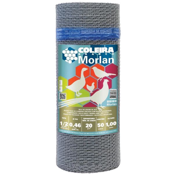 MORLAN TELA ARAME VIVEIRO ½” FIO 26 X 1,00M X 50M