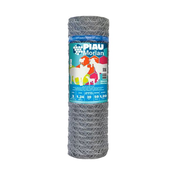 MORLAN TELA ARAME MANGUEIRÃO 3" FIO18 X 1,20M X 50M