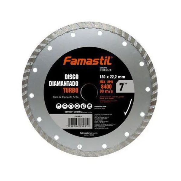 FAMASTIL DISCO DIAMANTADO TURBO 7 180MM.