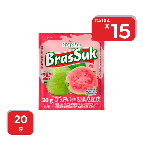 Refresco em Pó Brassuk Goiaba 20g - 15x20g