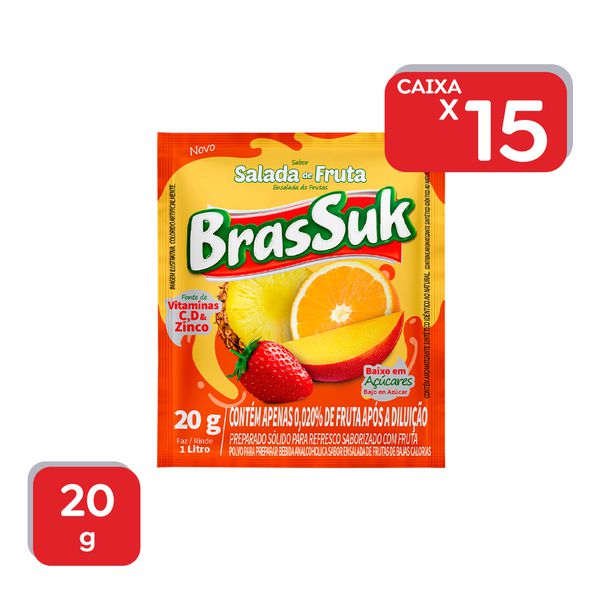 Refresco em Pó Brassuk Salada De Fruta 20g - 15x20g