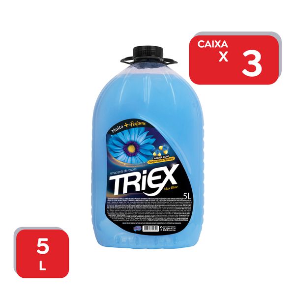 Amaciante de Roupas Triex Max Blue 5L - 3x5L