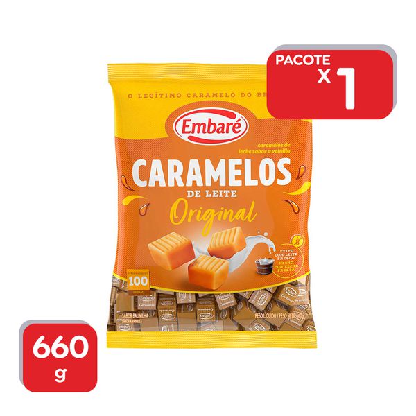 Bala Caramelos de Leite Embaré - 660g.