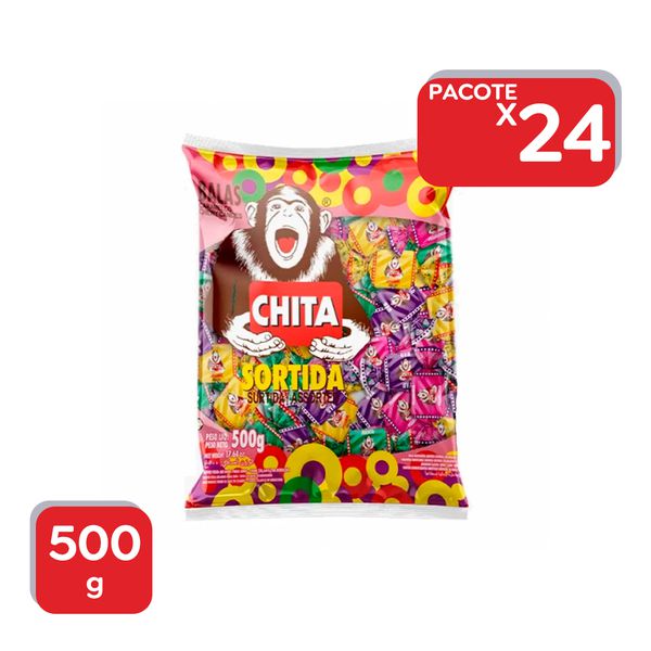 Bala Mastigável Chita Sortidas 500g - 24x500g