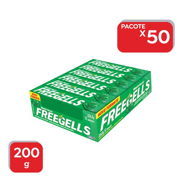Bala Freegells Menta Refrescante 200g - 50X200g