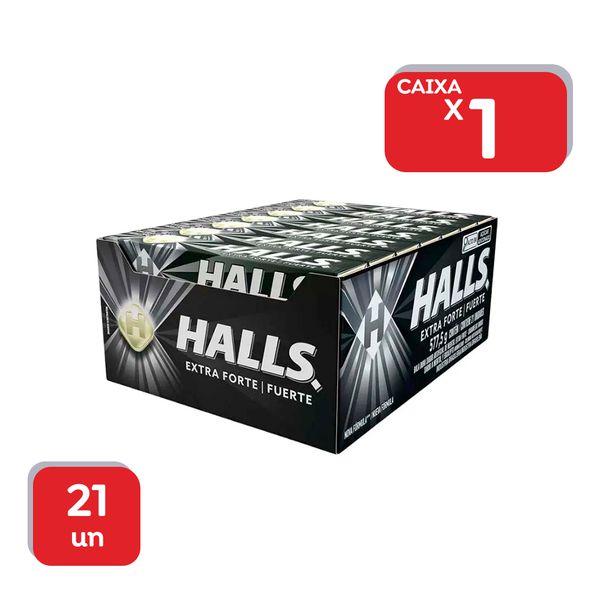 Drops Halls Preto Extra Forte 28g - 21x28g