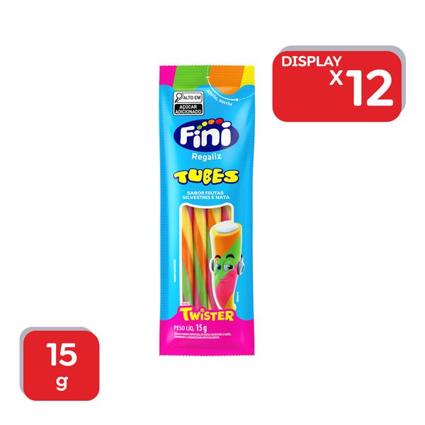Bala Gelatina Fini Tubes Twister 15g - 12X15g