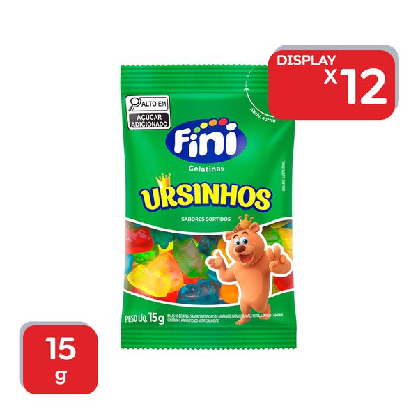 Bala Gelatina Fini Ursinho Mini 15g - 12X15g
