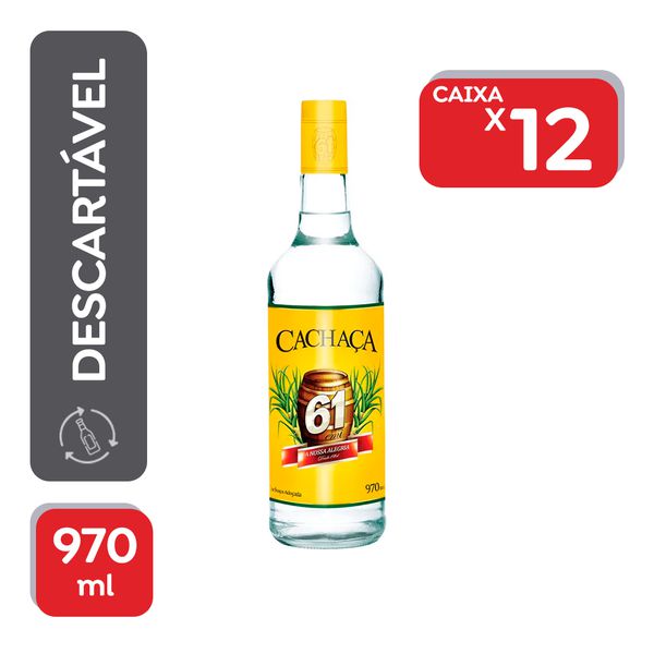 Aguardente 61 970ml - 12x970ml