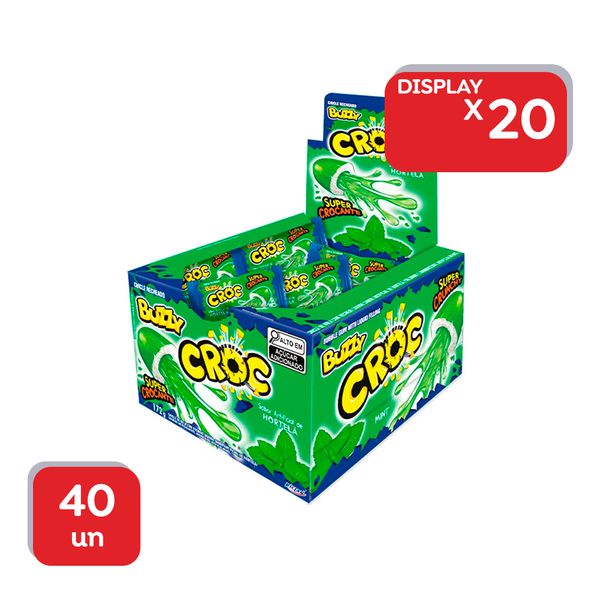 Chicle Buzzy Croc Hortelã Riclan - 1x40 Un.
