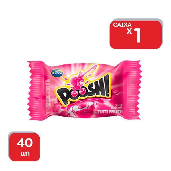 Chicle Poosh Tutti Frutti Arcor - 1x40 Un.