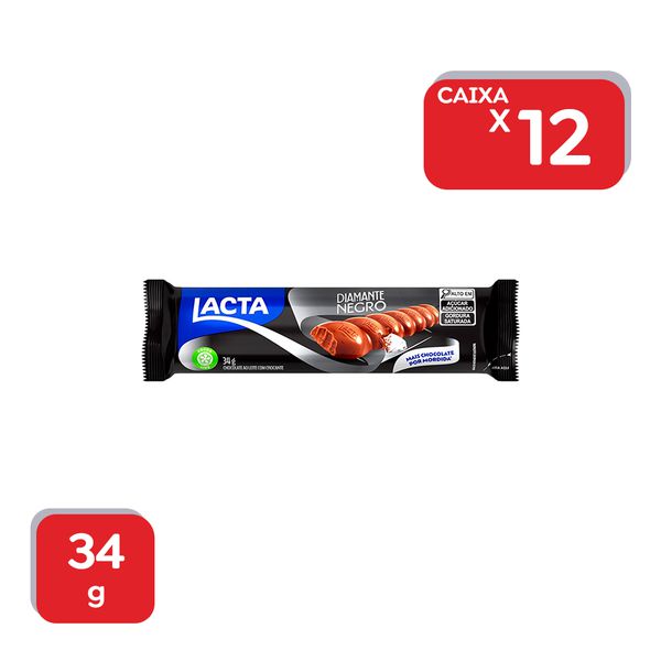 Chocolate Diamante Negro Lacta - 12x34g