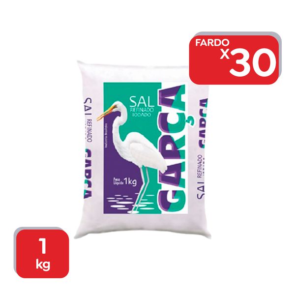 Sal Refinado Garça 1kg - 30x1Kg