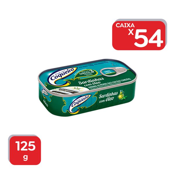 Sardinha Coqueiro Com Óleo 125g - 1x54Un