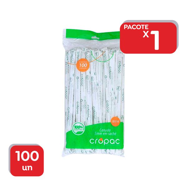 Canudos Cropac Bio Sache CB510 5mm - 1x100 Un 