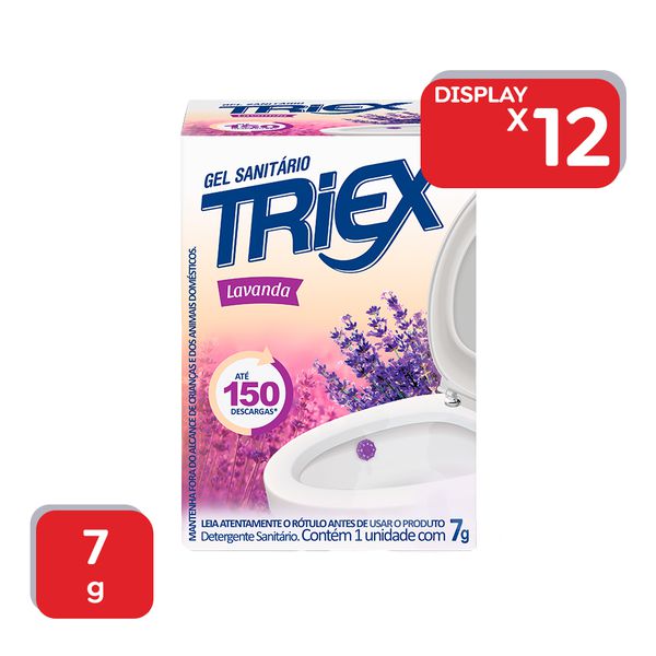 Desodorizador Gel Sanitário Triex Lavanda 7g - 12x7g