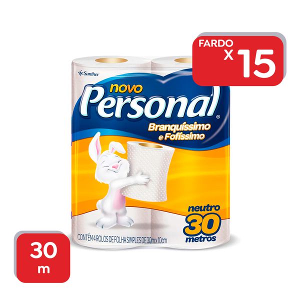 Papel Higiênico Personal Neutro 30m - 15x4 Un