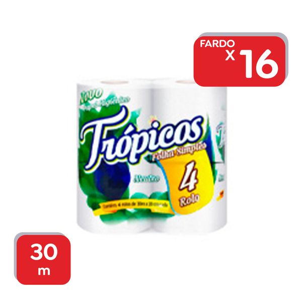 Papel Higiênico Trópicos 30m - 16x4 Un