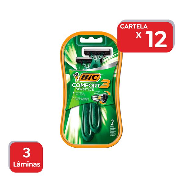 Aparelho de Barbear Bic Comfort 3 Sensitive - 1x12 Un