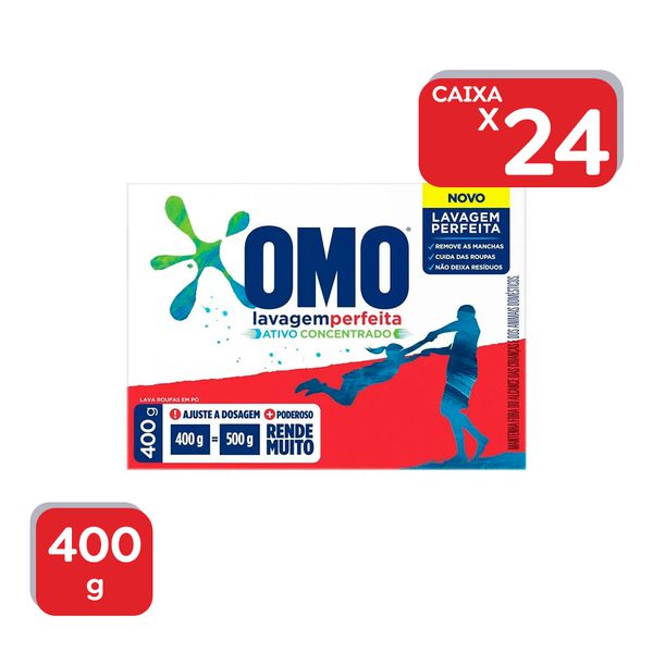 Lava Roupas Em Pó Omo Lavagem Perfeita 400g - 1x24Un