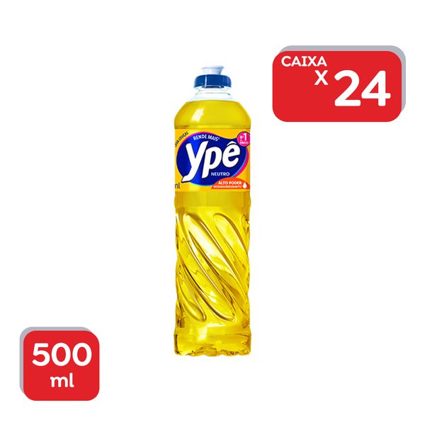 Detergente Líquido Ypê Neutro 500ml - 24x500ml.