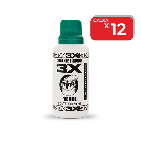 Corante 3X Líquido Bisnaga Verde 50ml - 1x12 Un