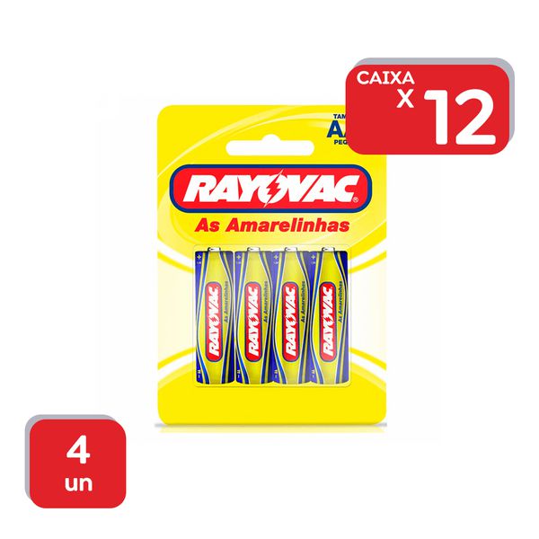 Pilha Rayovac As Amarelinhas Pequena AA - 12x4 Un