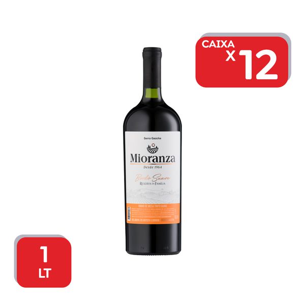 Vinho Nacional Mioranza Bordô Suave 1L - 12x1L.