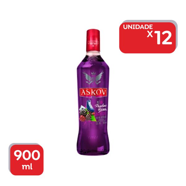 Vodca Askov Frutas Roxas 900ml - 12x900ml. 