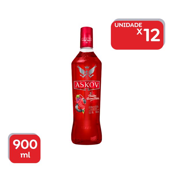 Vodca Askov Frutas Vermelhas 900ml - 12x900ml.