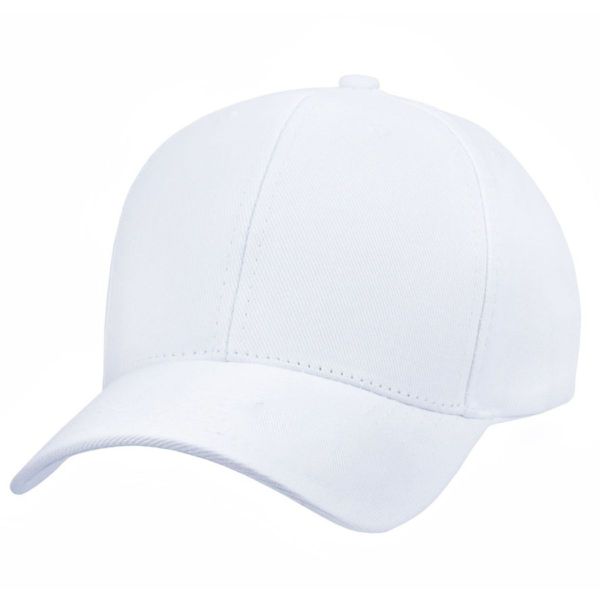 Boné Branco Aba Curva Fita 6 Paineis 