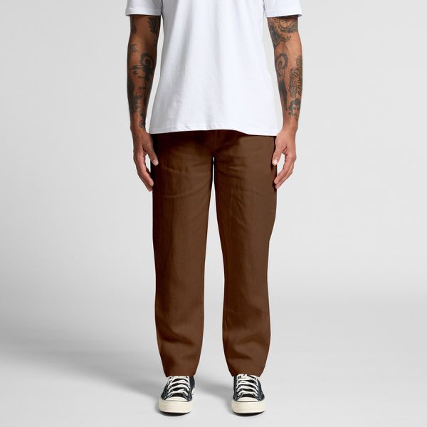 Calça De Linho Masculina Marrom