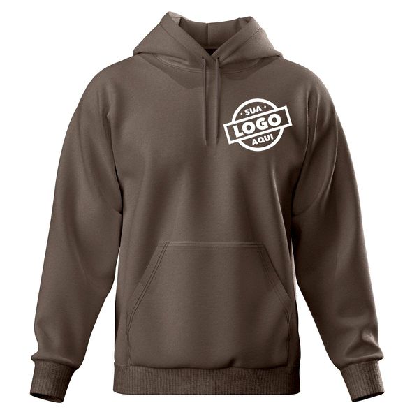 Blusa De Moletom Canguru e Capuz Marrom Personalizado