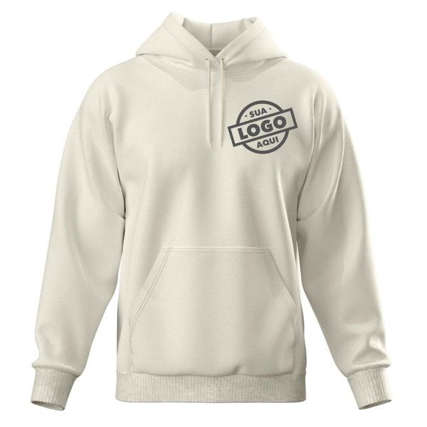 Blusa De Moletom Canguru e Capuz Off White Personalizado