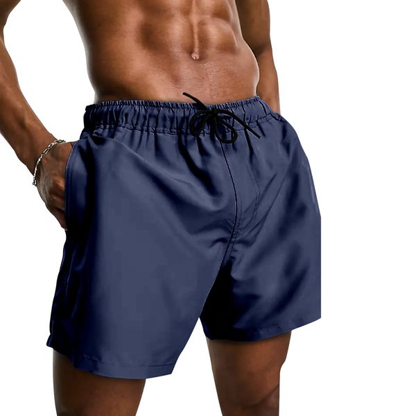 Short Tactel Liso Elastano Masculino Azul Marinho