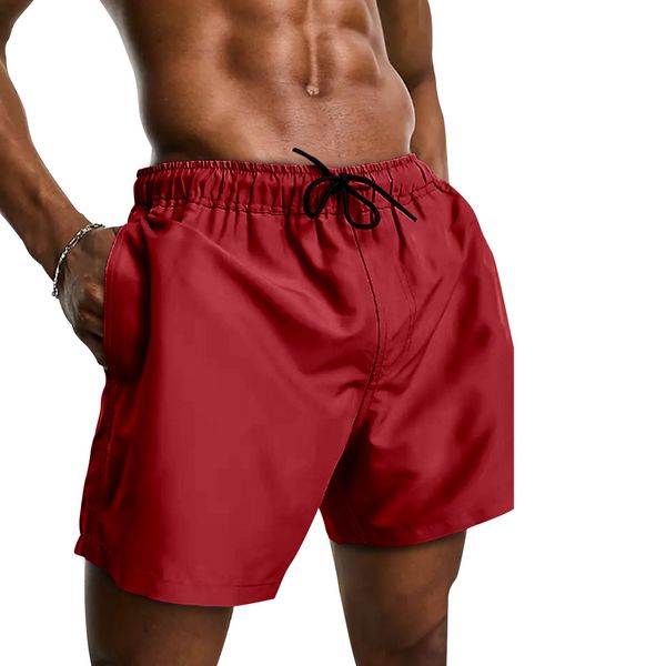 Short Tactel Liso Elastano Masculino Vermelho